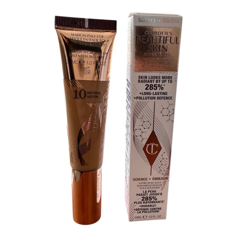 Charlotte Tilbury Beautiful Skin Foundation ~ 10 NEUTRAL ~ 1 fl oz ~ New in Box - Picture 4 of 4
